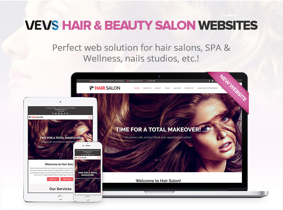 NEW Hair Salon Website Builder @ VEVS.com